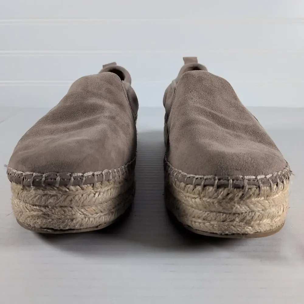 Sam Edelman Carrin Espadrille Shoes Womens 9 Taupe Putty Suede Slip On Platform